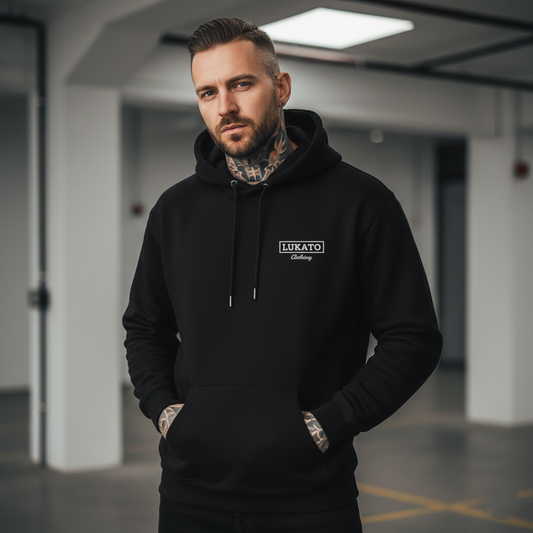 LUKATO logotyp luvtröja för herr – Minimal broderad crewneck