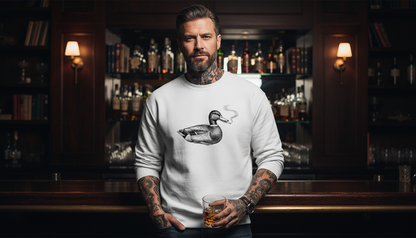 Herrtröja med grafisk design från Duck – Smoking Duck Streetwear Crewneck