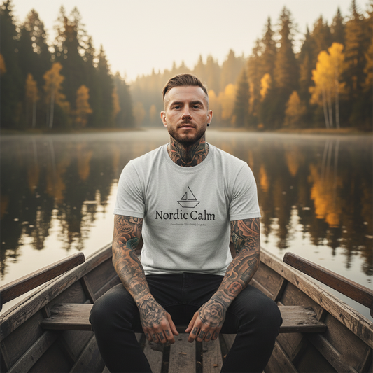 Herr Nordic Calm Segelbåt T-shirt – Grafisk T-shirt