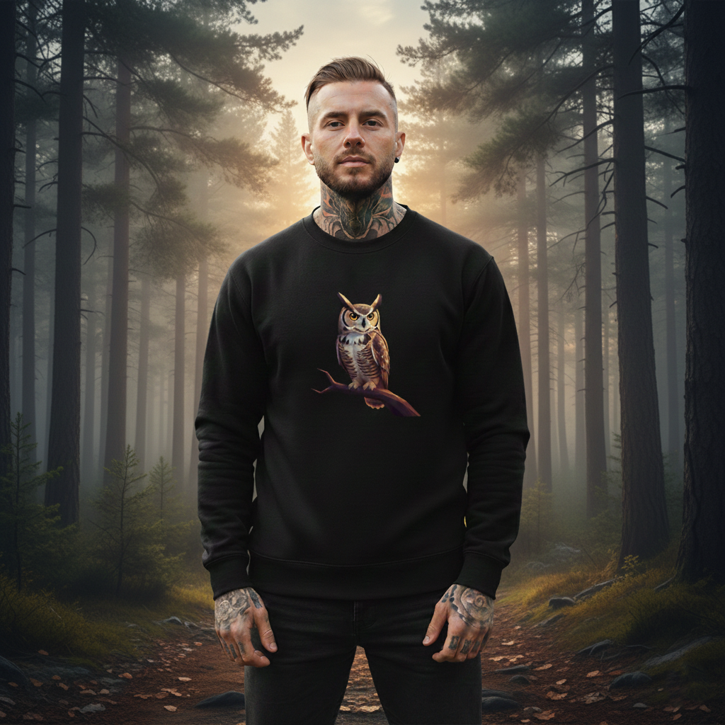 Men's Owl Long Sleeve T-Shirt – Graphic Long Sleeve Tee