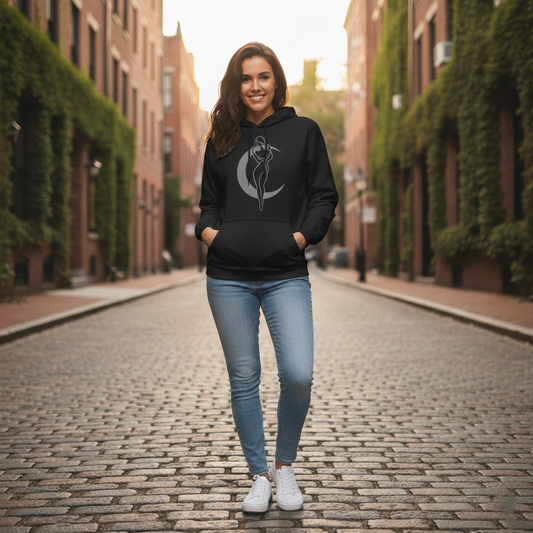 Women's Moon Hoodie – Graphic Hoodie with Moon Design