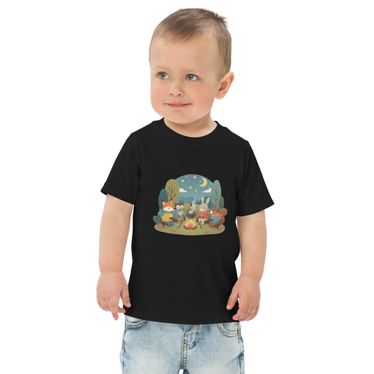 Kids t-shirt with colorful all-over animal print on front